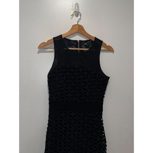 Maje Black Rimini Crochet Midi  Dress Women's Size 1 Small - Picture 4 of 12